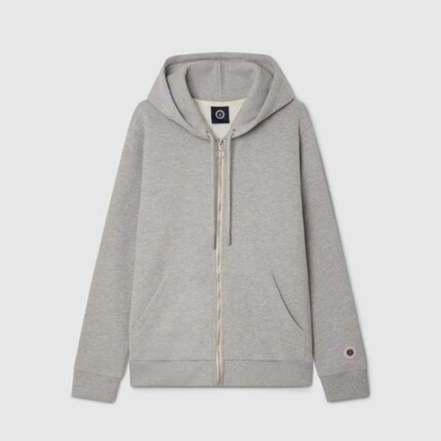 Homme SWEET PANTS | Wide Zip Hood Grey Marl - Sweet Pants