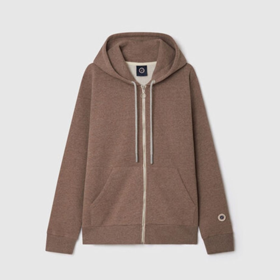 Homme SWEET PANTS | Wide Zip Hood Brown Marl - Sweet Pants