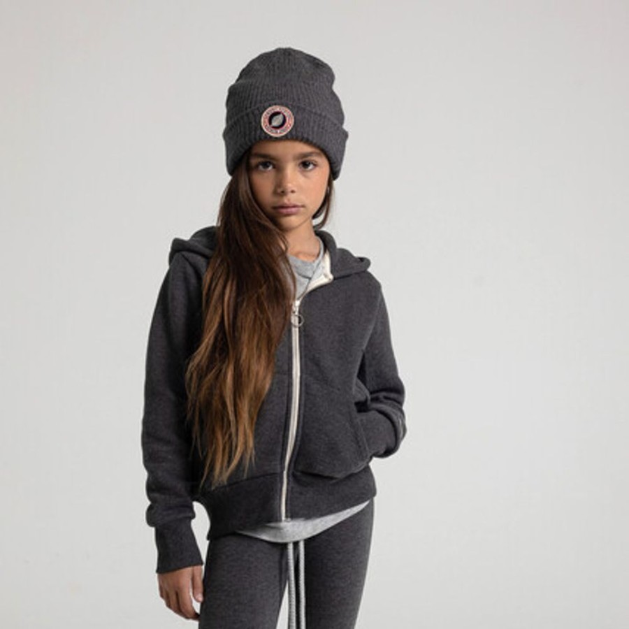 Enfant SWEET PANTS | Kid Wide Zip Hood Black Marl - Sweet Pants