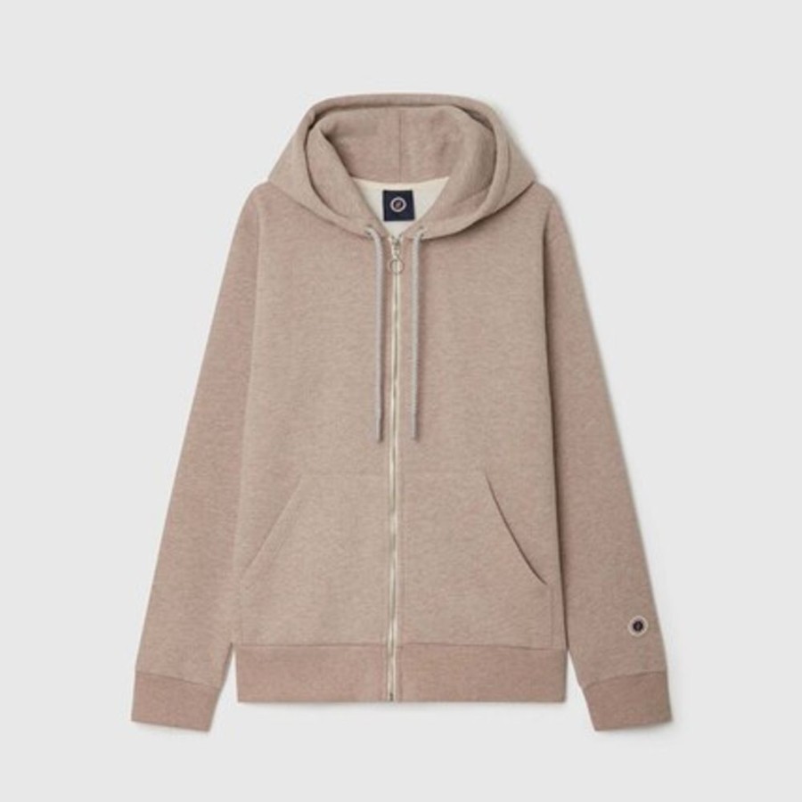 Homme SWEET PANTS | Wide Zip Hood Beige Marl - Sweet Pants