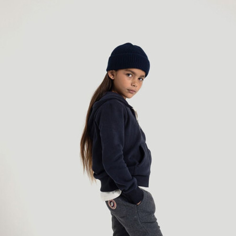 Enfant SWEET PANTS | Kid Wide Zip Hood Navy - Sweet Pants