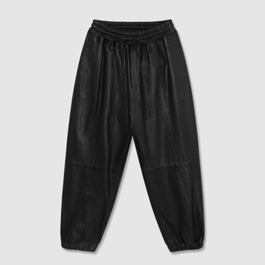 Homme SWEET PANTS | Leather Overjogg Black - Sweet Pants